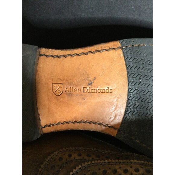 Allen Edmonds Mcallister Mens Wingtip Oxford Dress Shoes Lace Up Leather 9 Brown - Picture 8 of 10